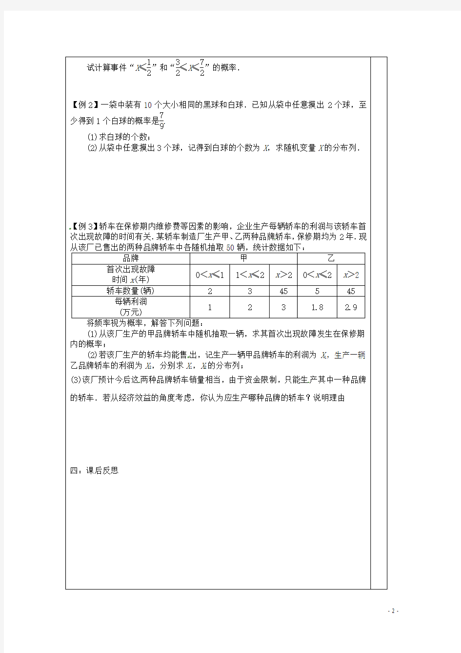 江苏省建陵高级中学高考数学二轮复习 专题22 离散型随
