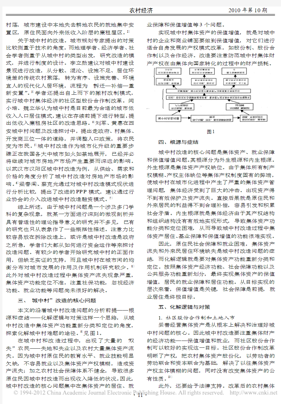 _城中村_改造问题的症结及其化解逻辑_基于集体资产功能分类的视角