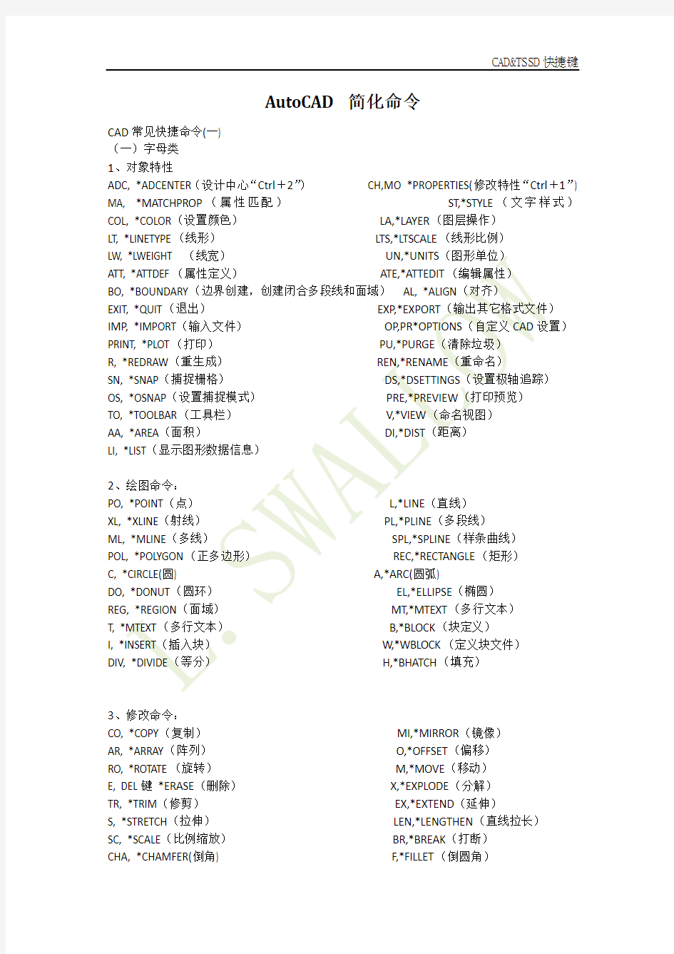 CAD探索者快捷键都有中文键名