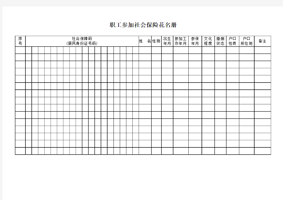 企业职工社保参保人员花名册