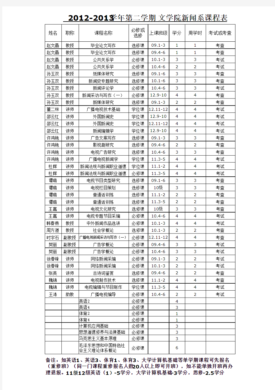 12-13-2课程表