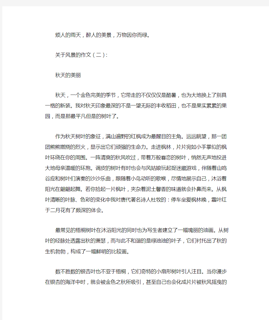 关于风景的作文(精选12篇优秀文章)