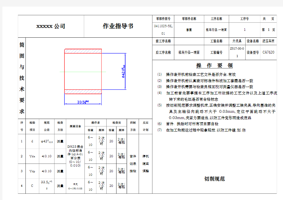 零件加工作业指导书样本