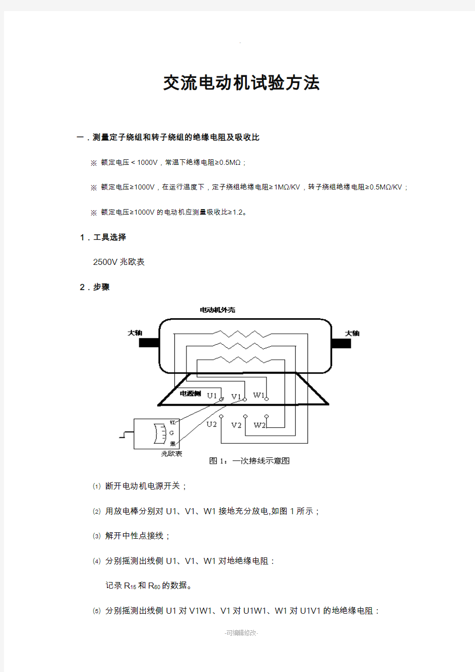 高压交流电动机试验方法