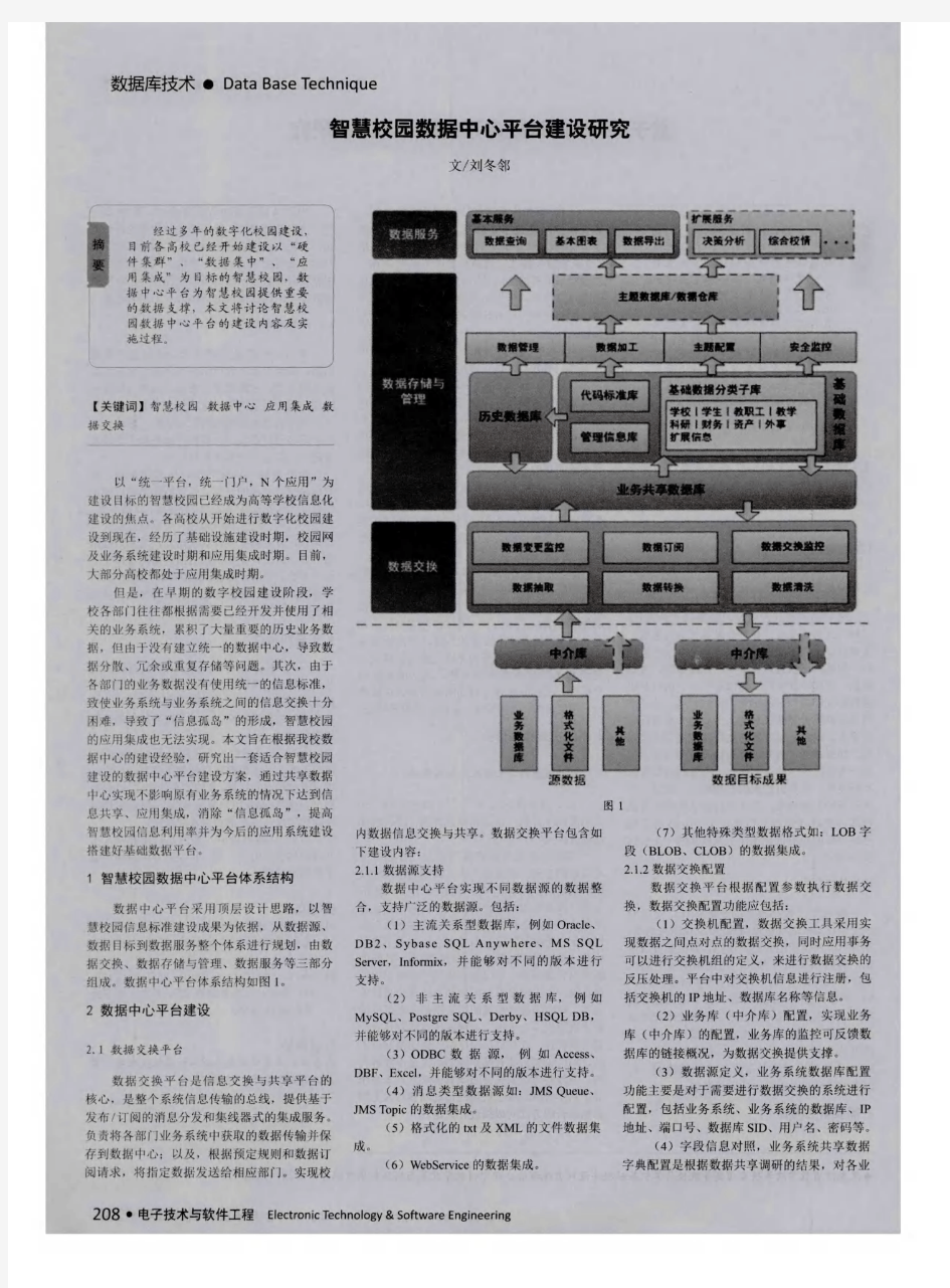 智慧校园数据中心平台建设研究