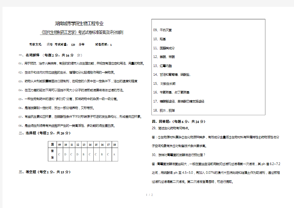 生物制药工艺学试题2参考