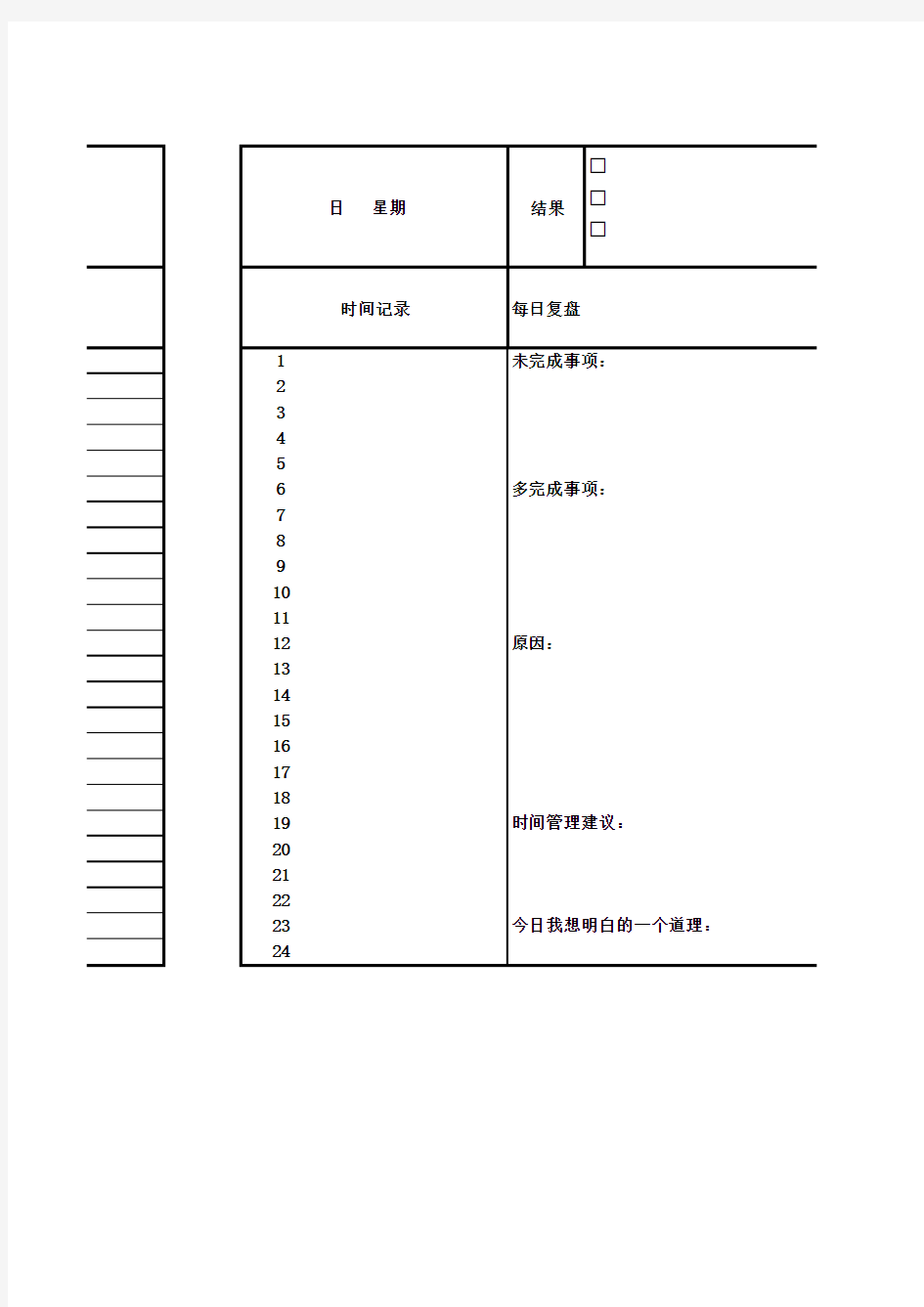 工作日志--个人效率及计划清单