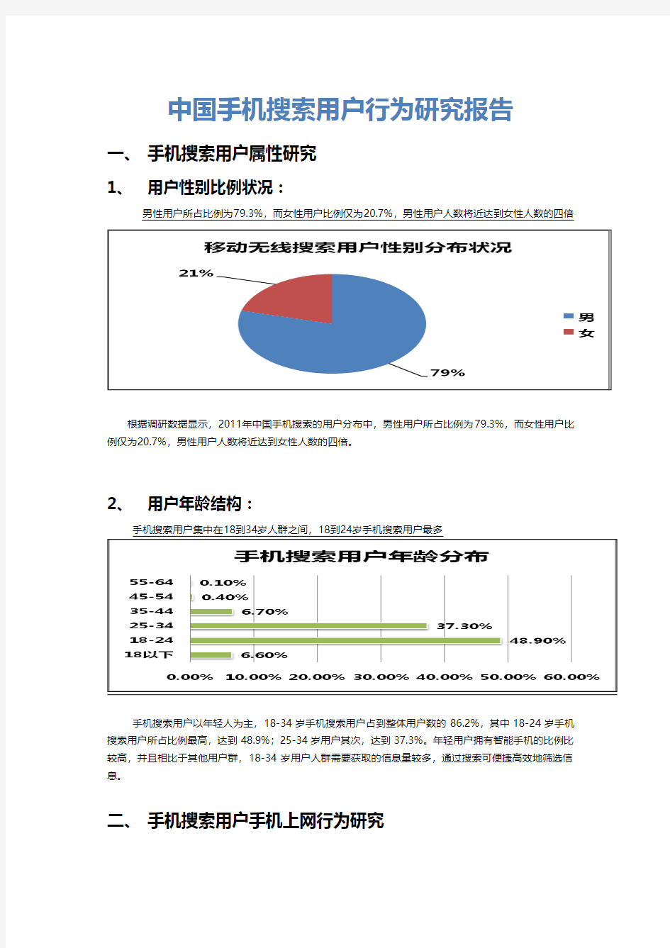 中国手机搜索用户行为研究报告