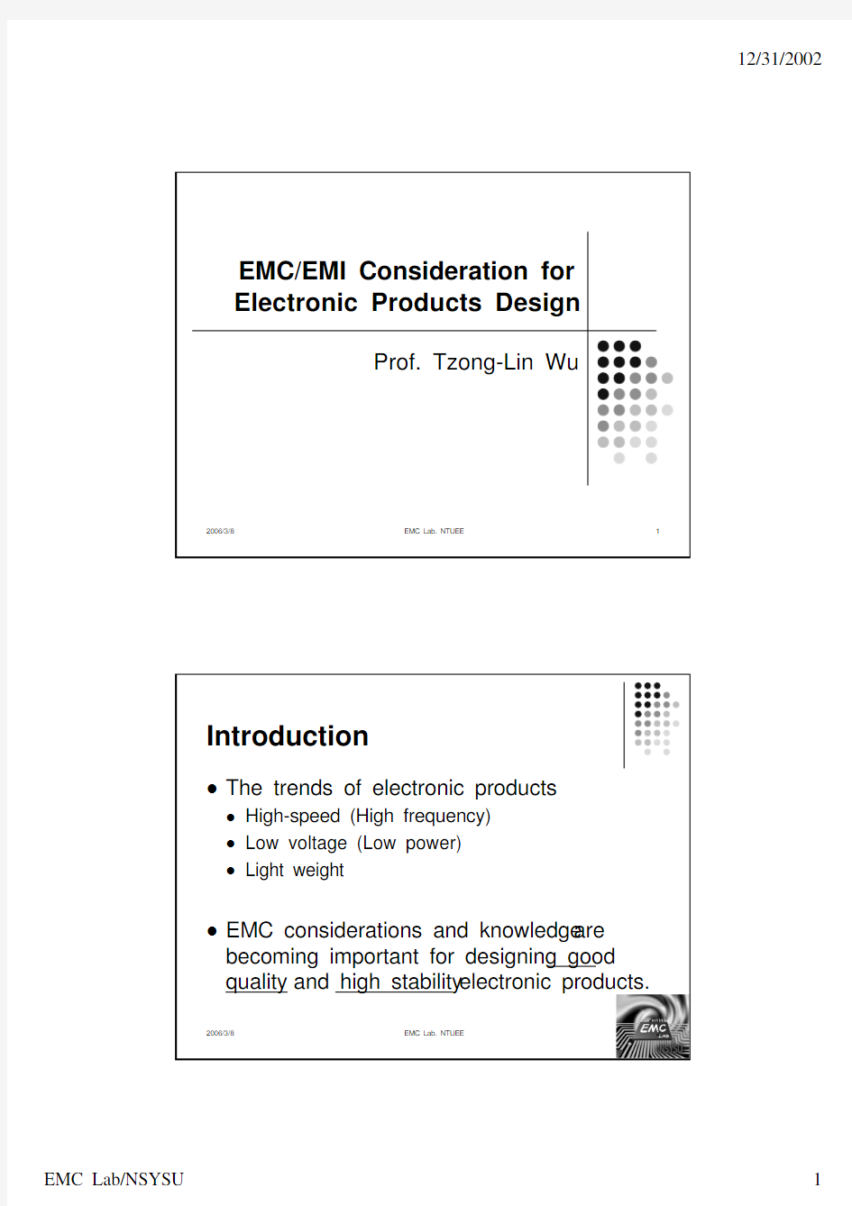 EMC_EMI Consideration for electronic products design