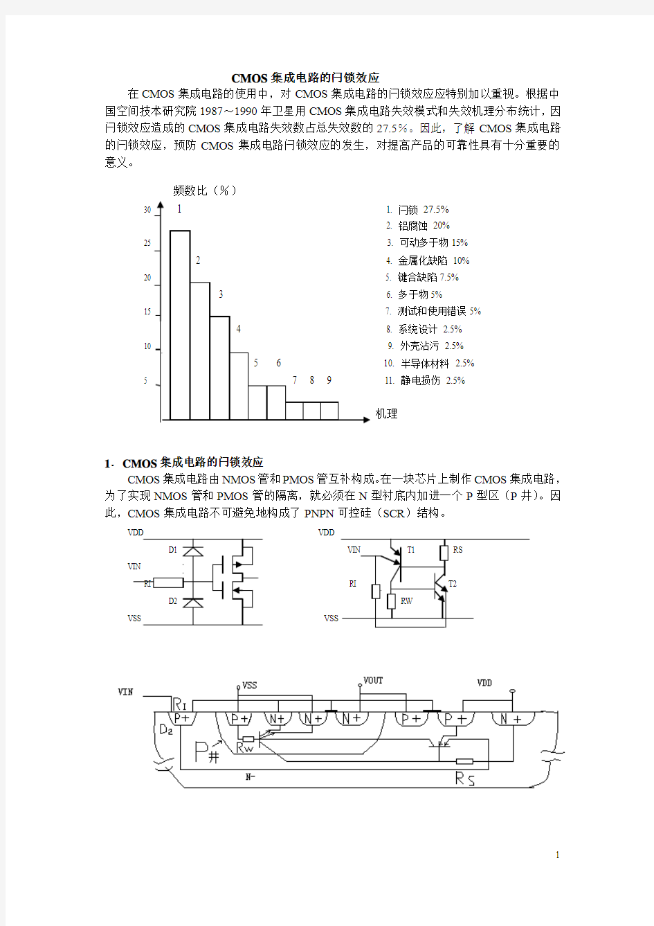 CMOS集成电路的闩锁效应