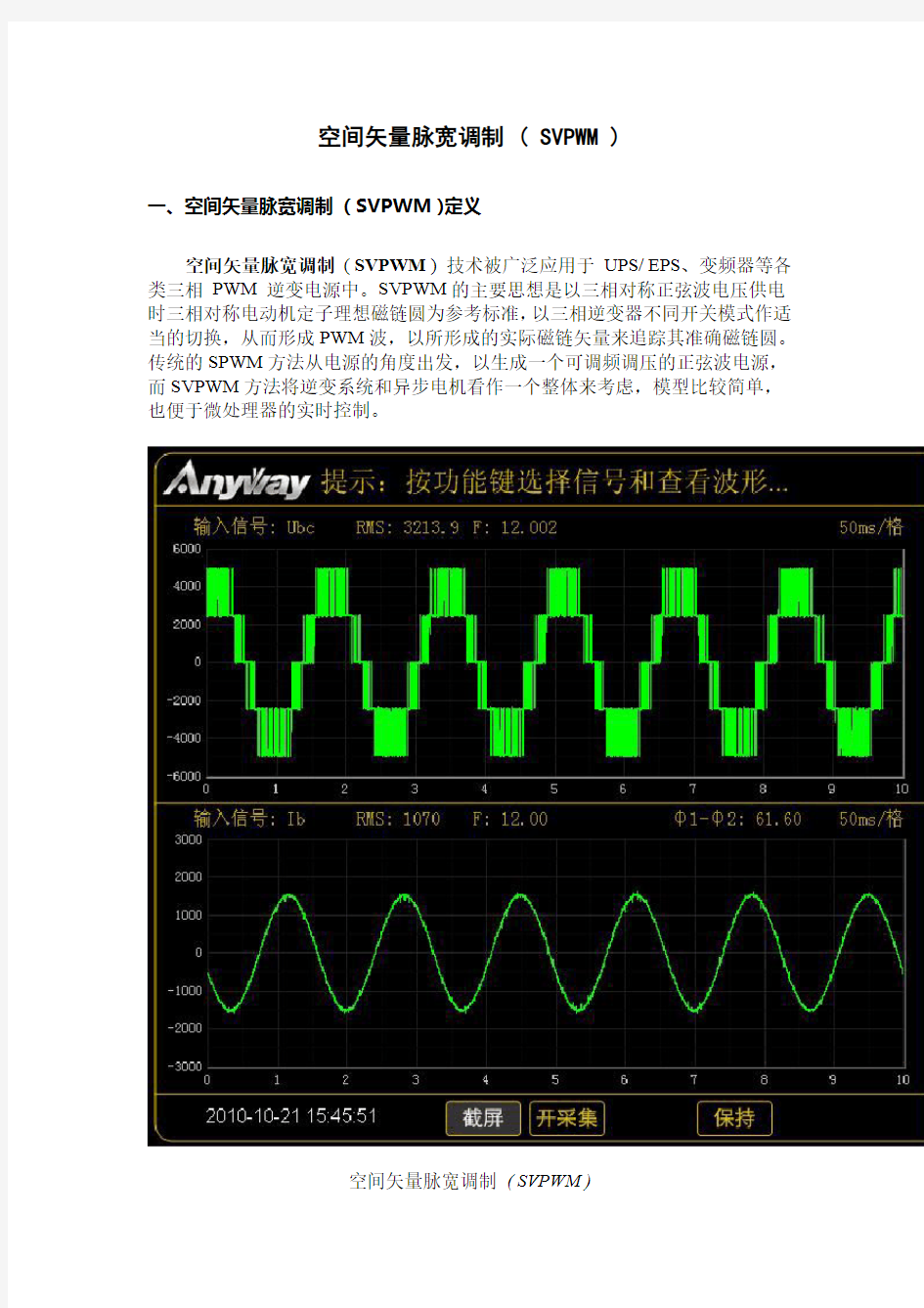 空间矢量脉宽调制 ( SVPWM )