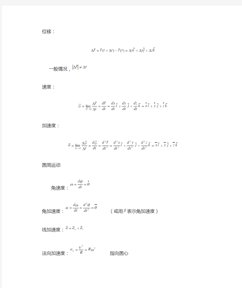 (完整版)大学物理笔记