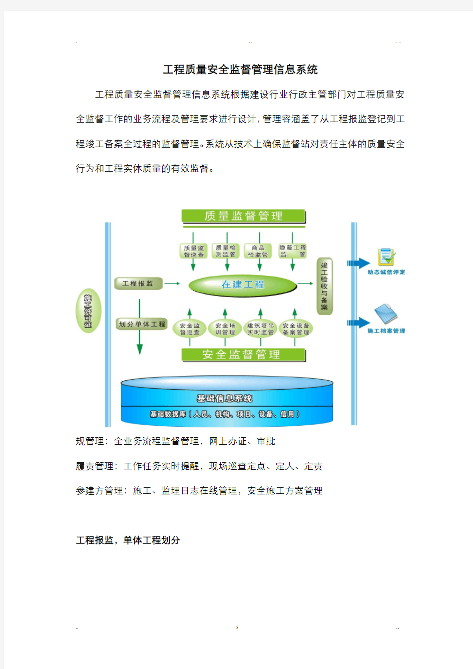 建筑工程质量安全监督管理信息系统