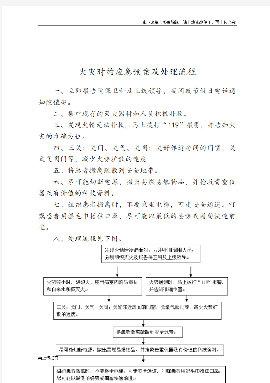 最新火灾时的应急预案及处理流程