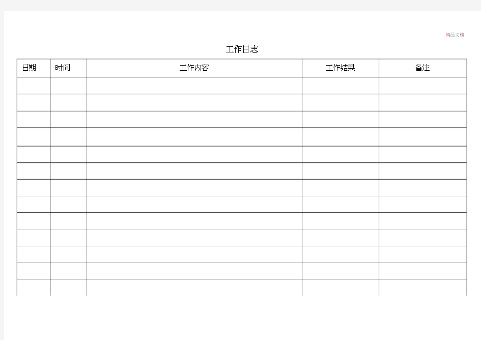 工作日志表格模板