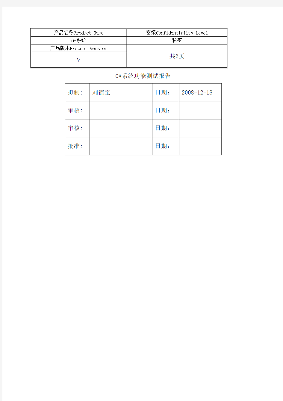 办公自动化系统测试报告