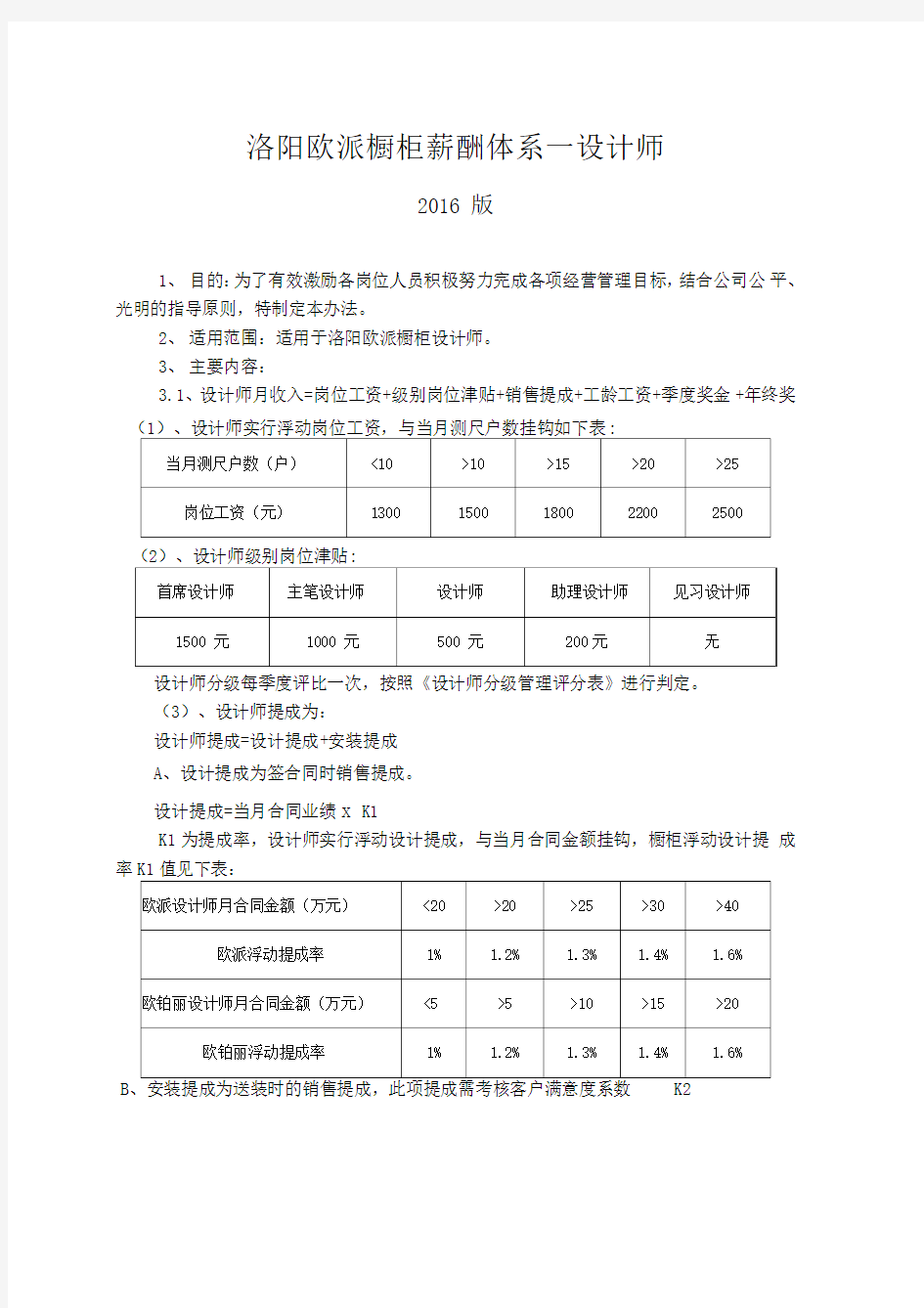 橱柜薪酬体系—设计师