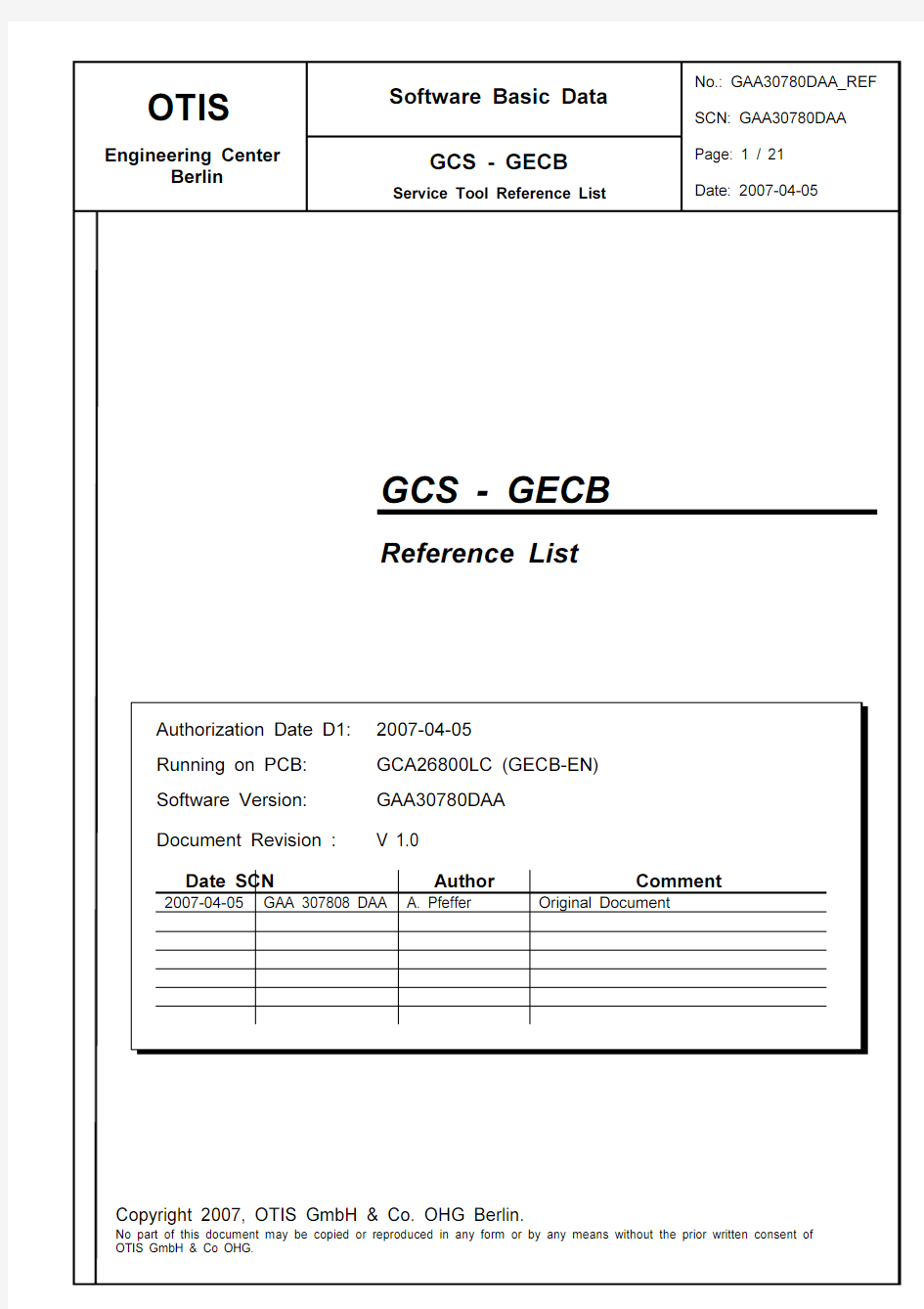 GECB参数一览表