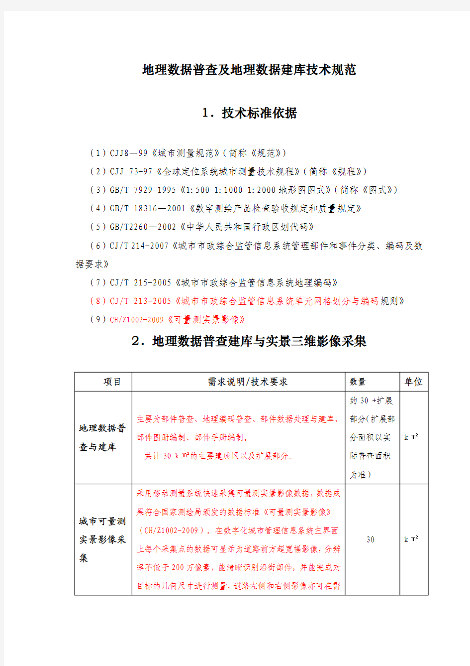 地理数据普查及地理数据建库技术规范