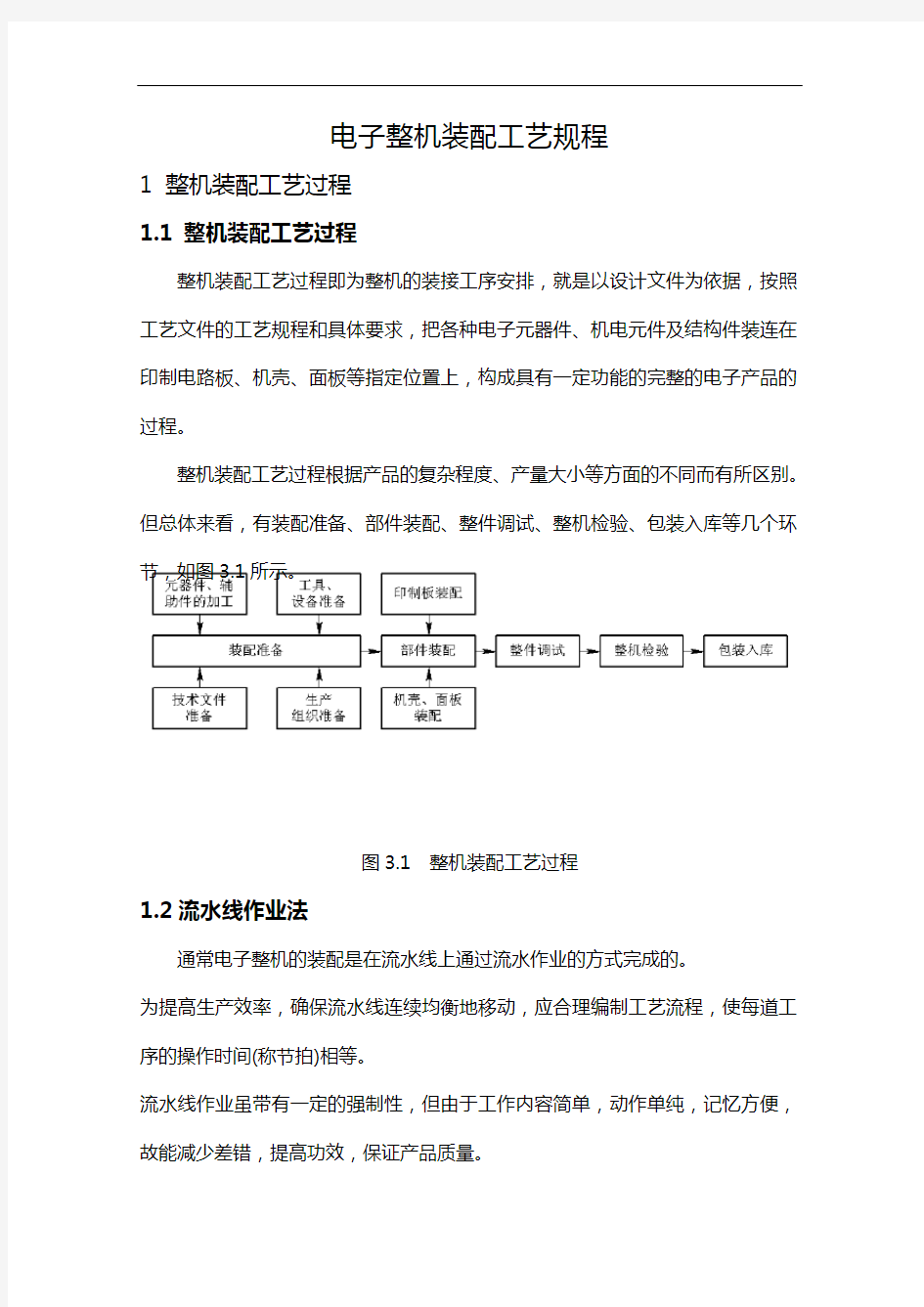 整机装配工艺设计规程完整