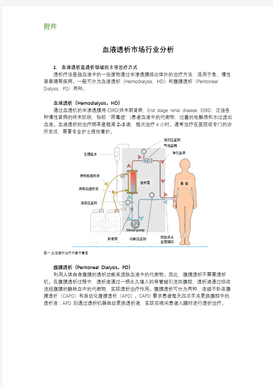 (仅供参考)血透行业情况介绍