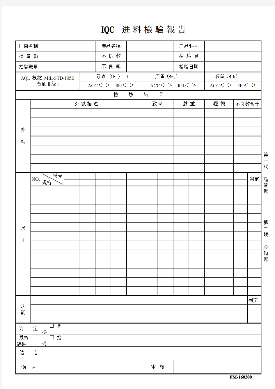 进料检验报告