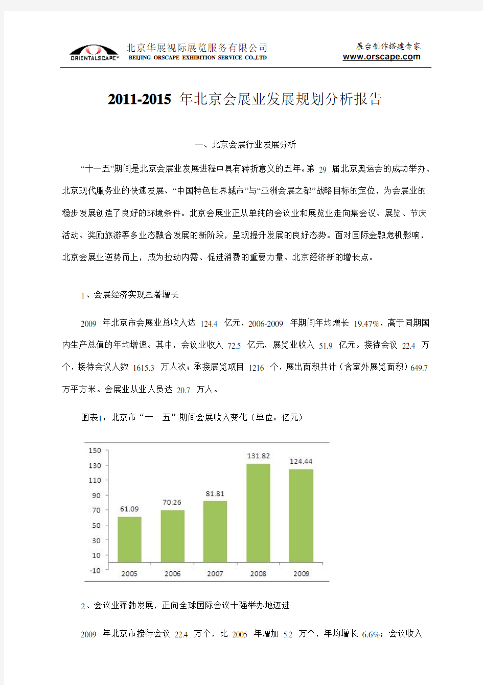 2012-2016年北京会展业整体发展规划报告