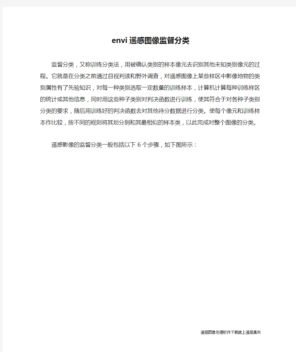 envi遥感图像监督分类与非监督分类