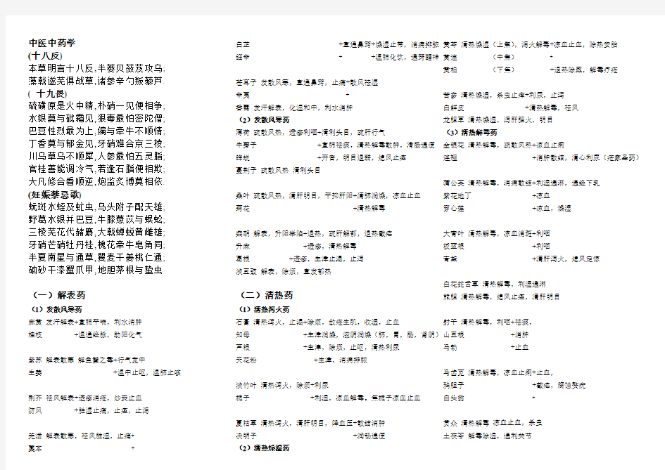 中药学 药物对比记忆