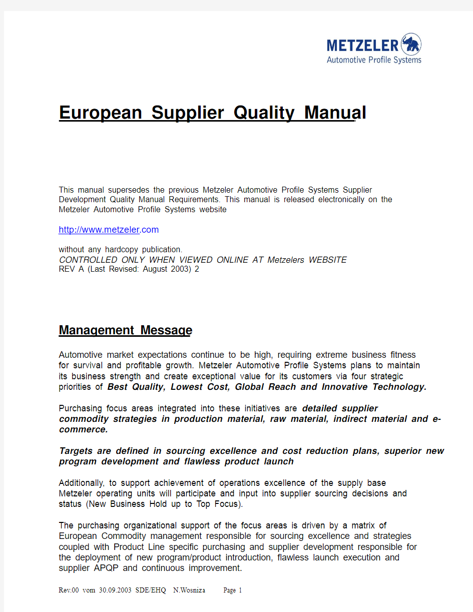 MQM Metzeler Quality Manual-September20031