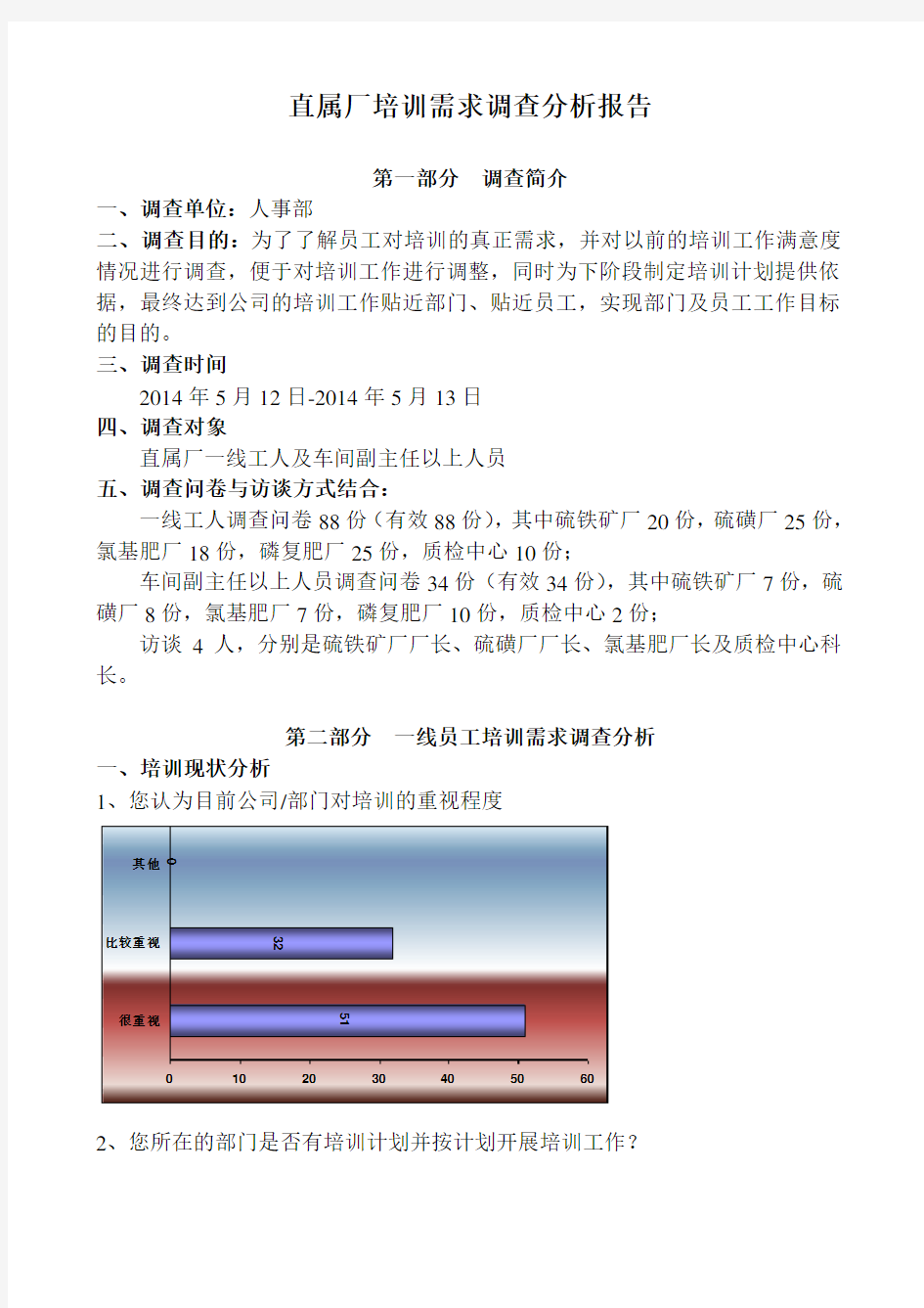 培训需求调查分析报告