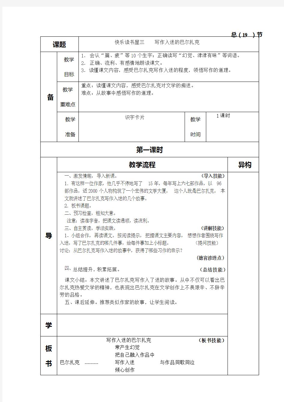 写作入迷的巴尔扎克