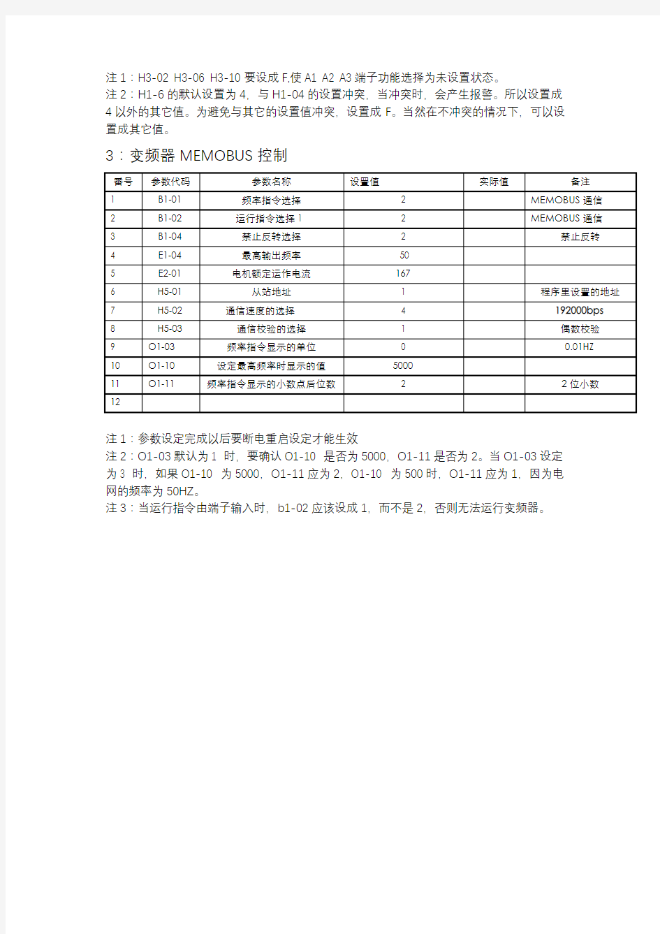 安川变频器的三种调速方法参数设置