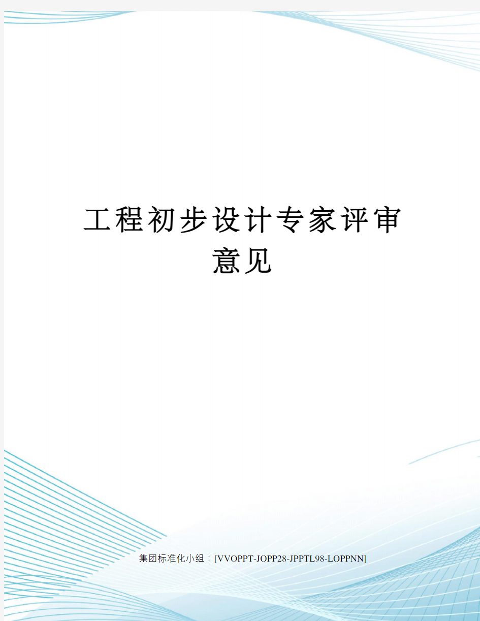 工程初步设计专家评审意见