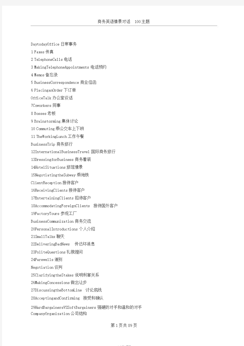 商务英语情景对话100主题-真正完整版