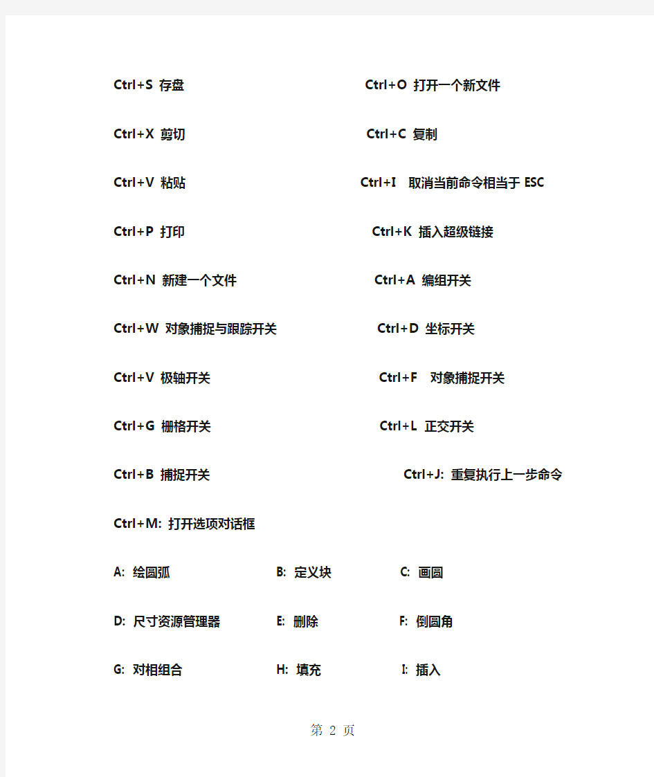 AutoCAD2019技巧9页word