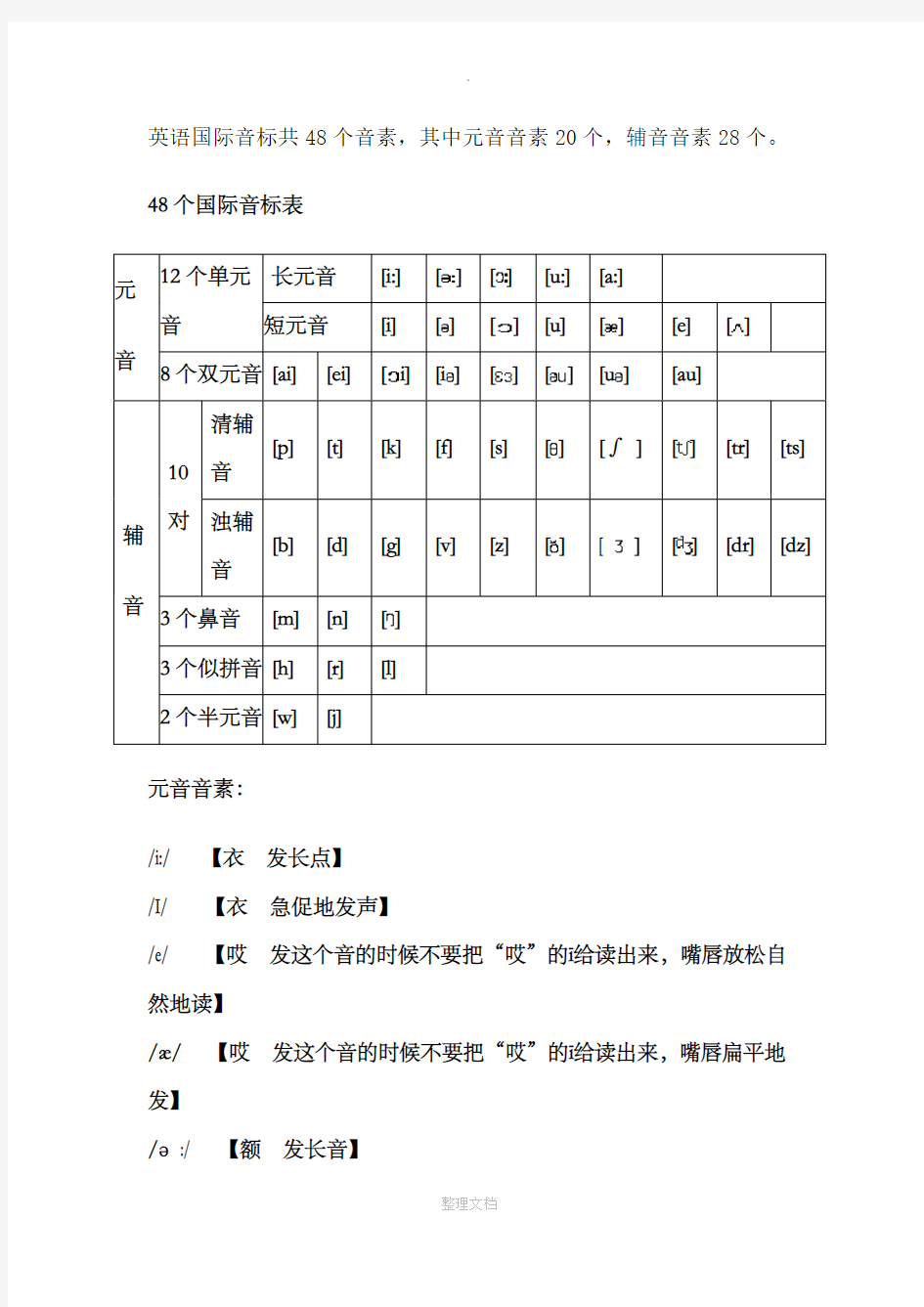 英语48个音标中文谐音读法大全26930