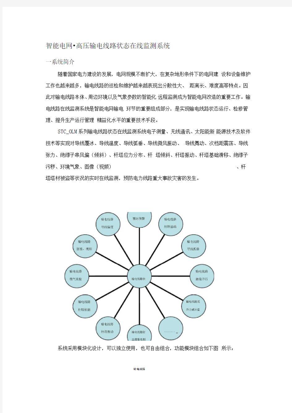 智能电网输电线路状态在线监测系统