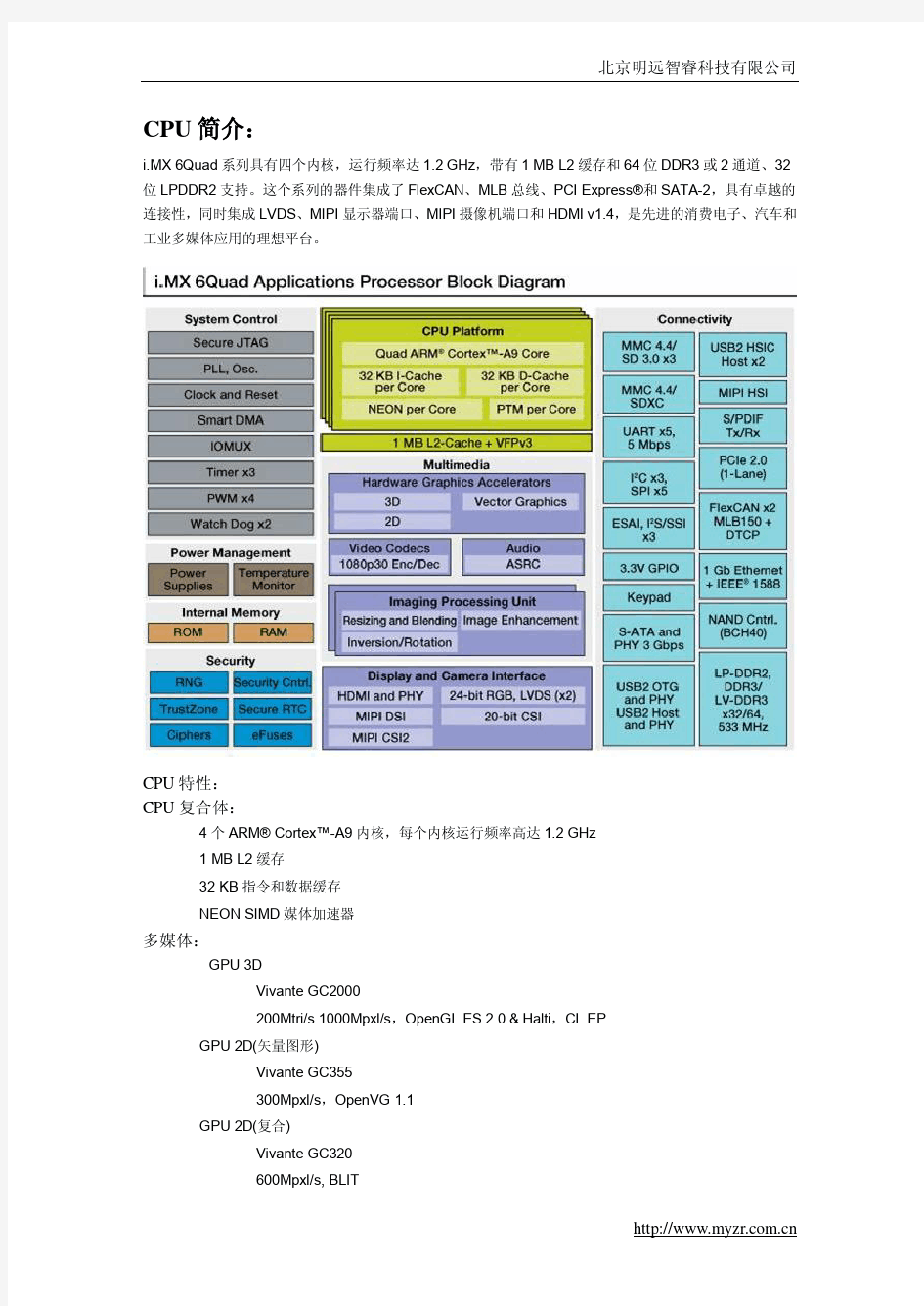I.MX6 DIMM200  FSL Freescale 飞思卡尔 ARM A9核心板介绍