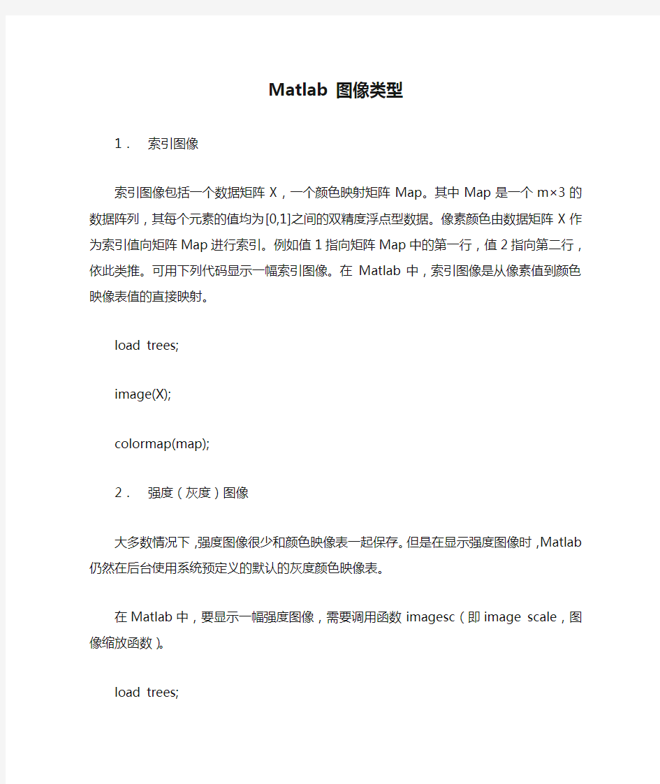 Matlab 图像类型及转换