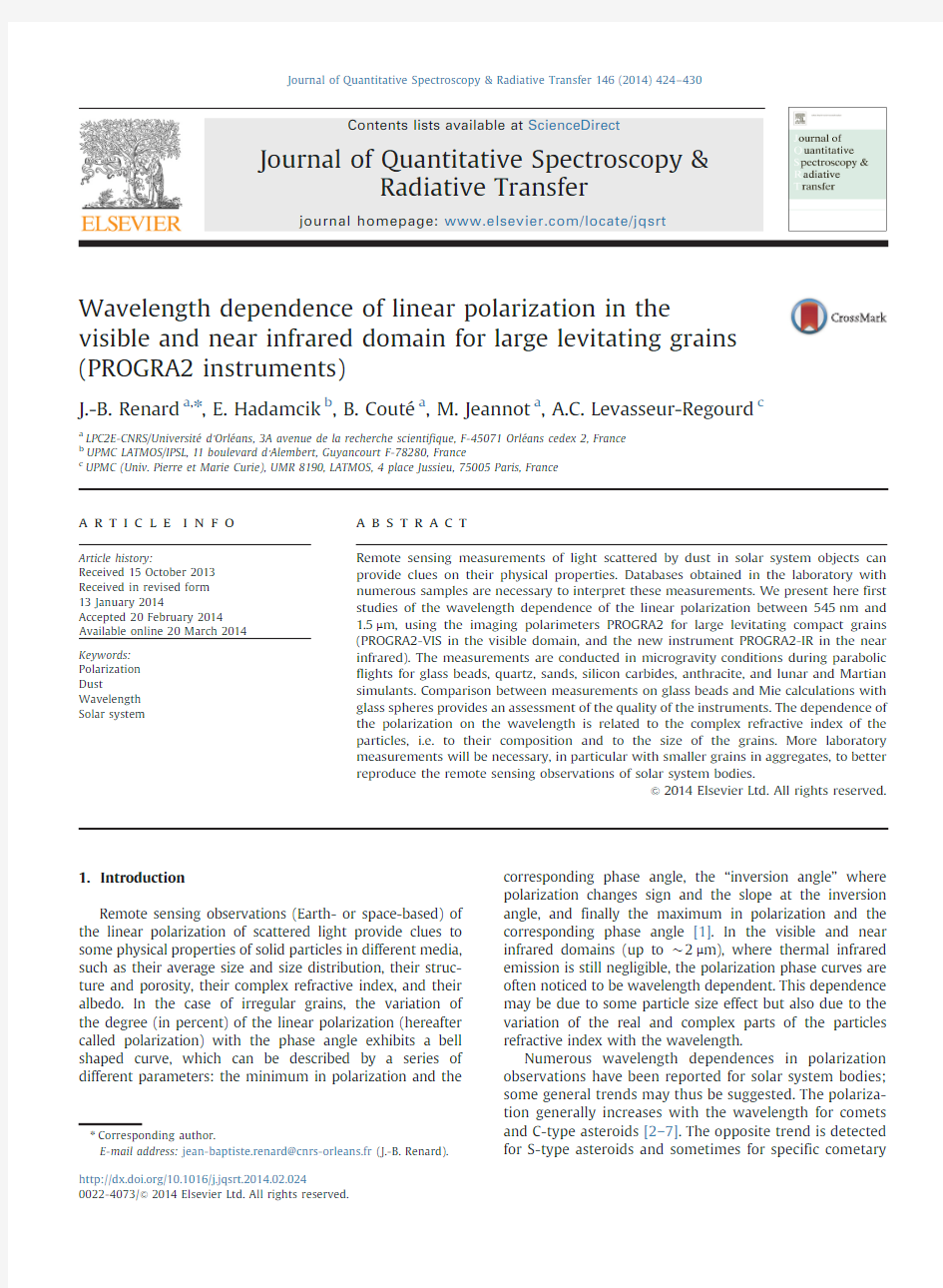 Wavelength dependence of linear polarization in the