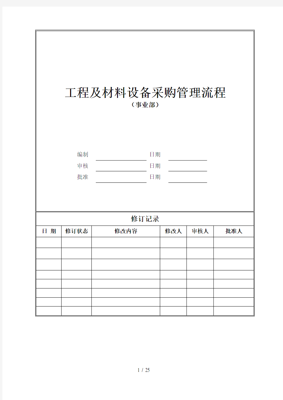 旭辉集团工程及材料设备采购管理流程