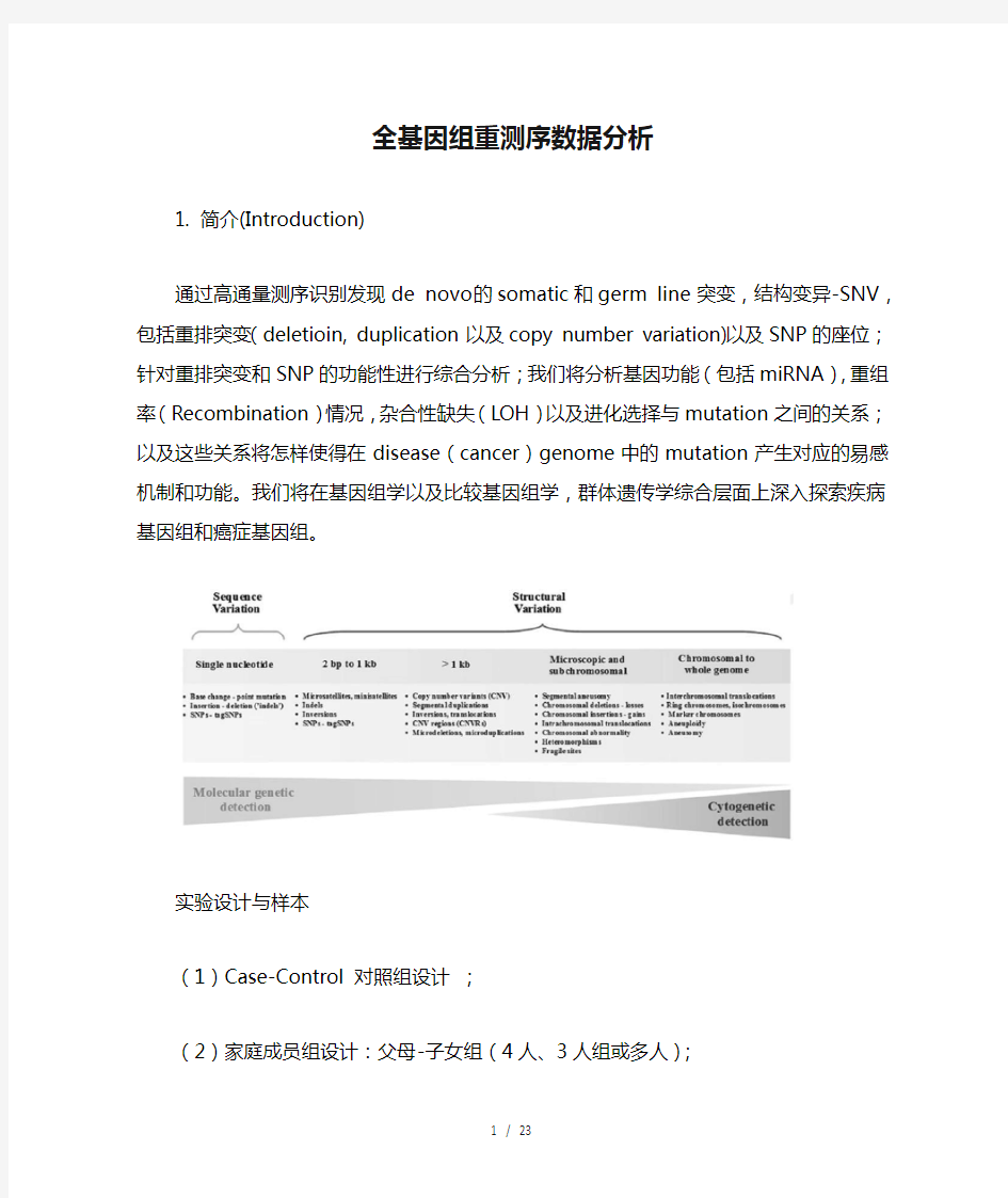 全基因组重测序数据分析详细说明