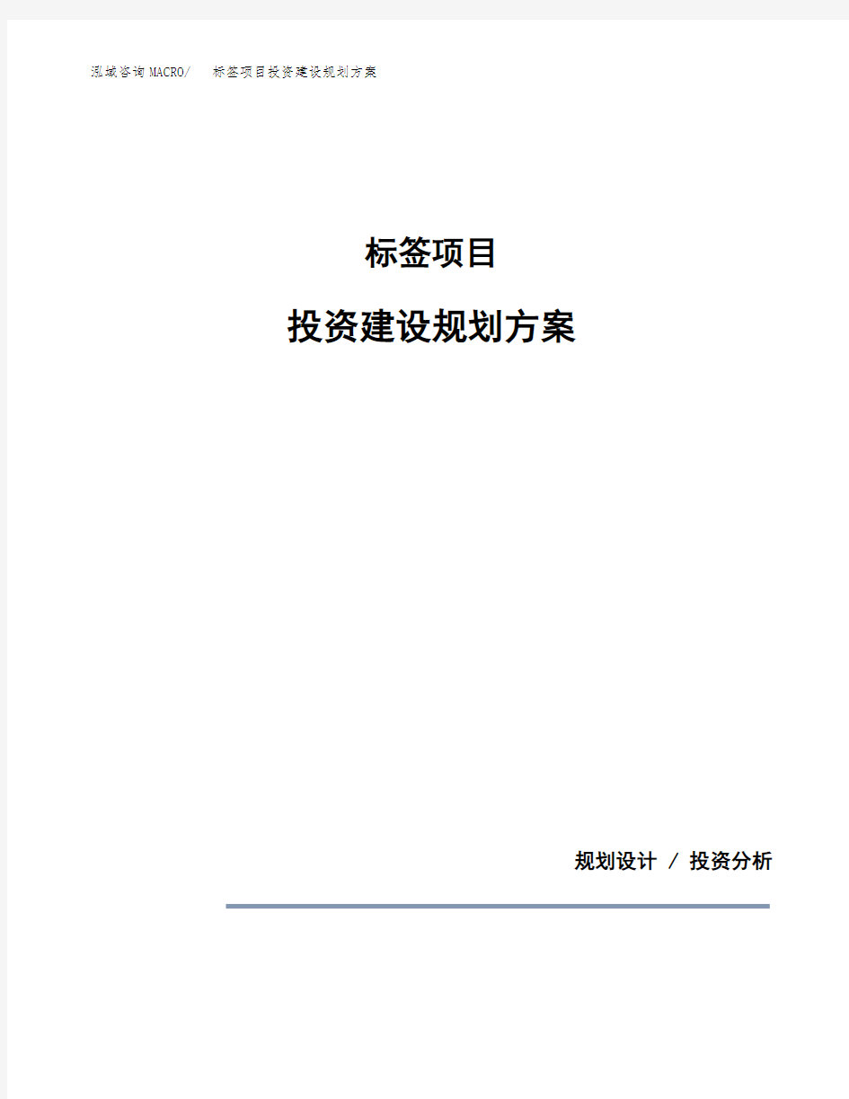 标签项目投资建设规划方案(模板)