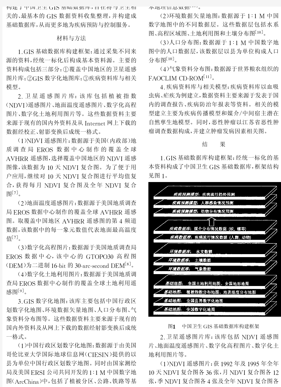 中国卫生地理信息系统基础数据库的构建-中华流行病学杂志