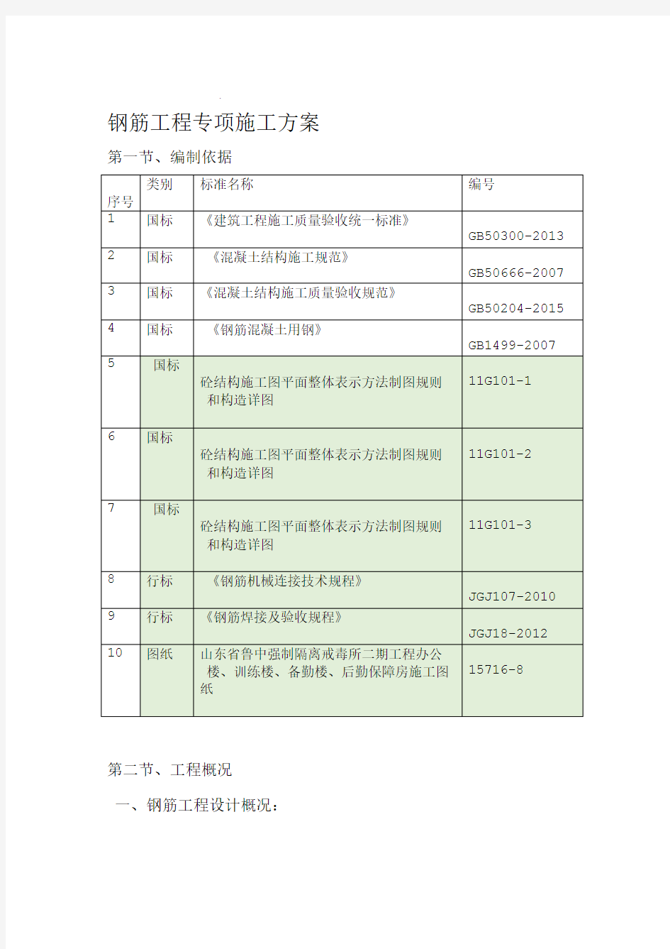 钢筋工程施工方案