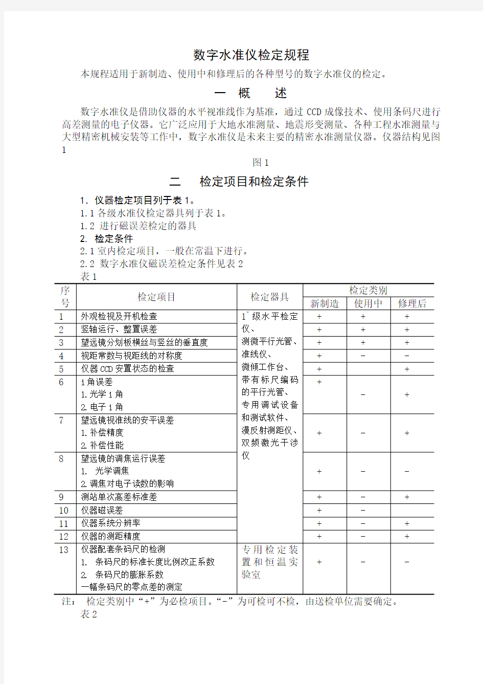 数字水准仪检校规程