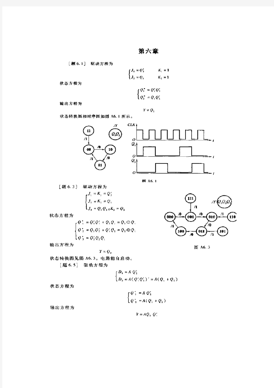 数字电子技术基础第六章习题答案