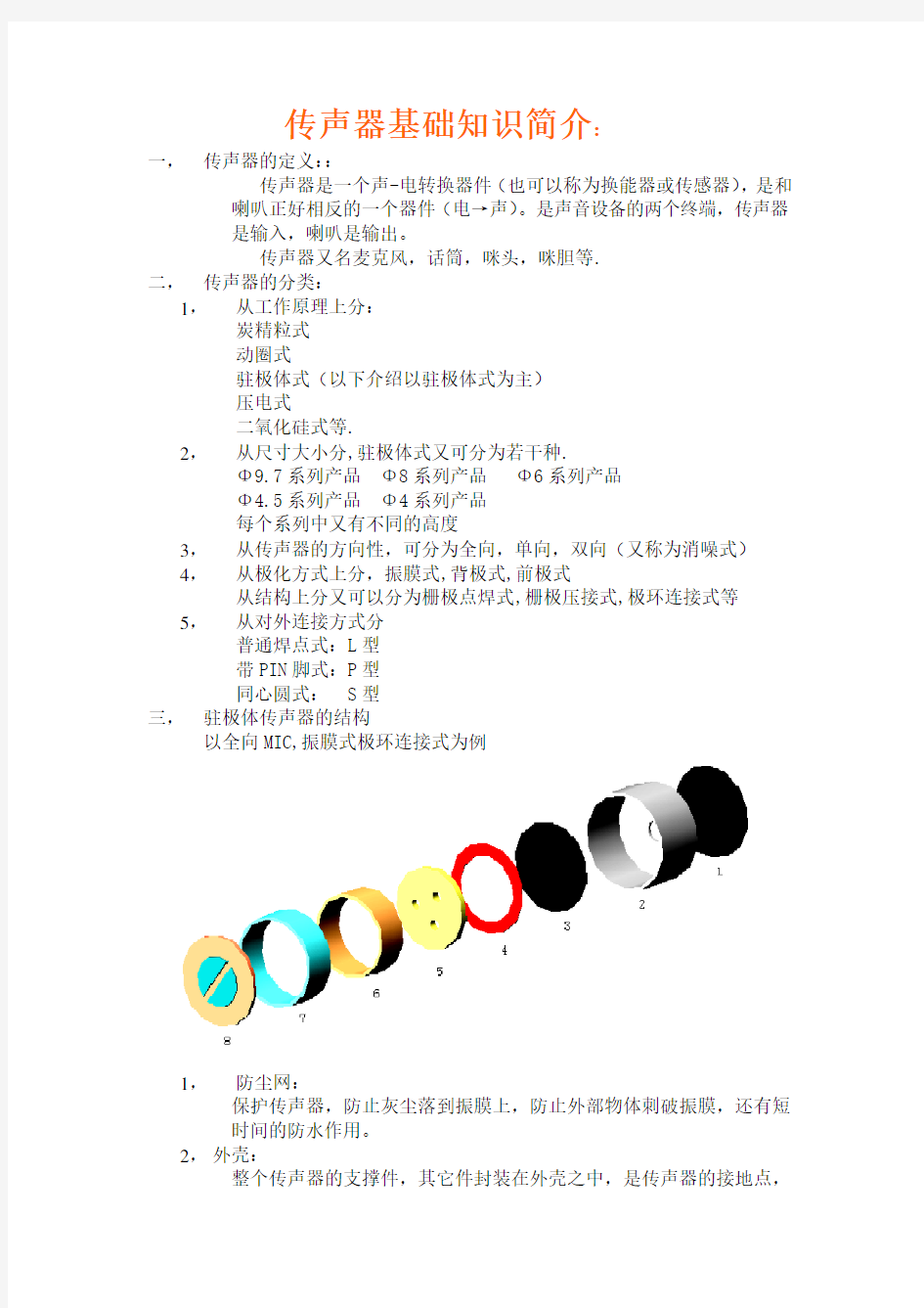 MIC传声器基础知识.(DOC)