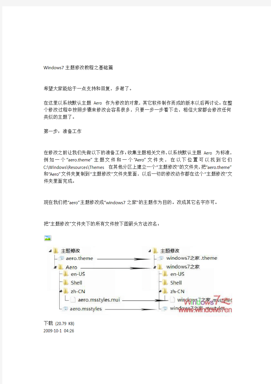 Windows7主题修改教程之基础篇